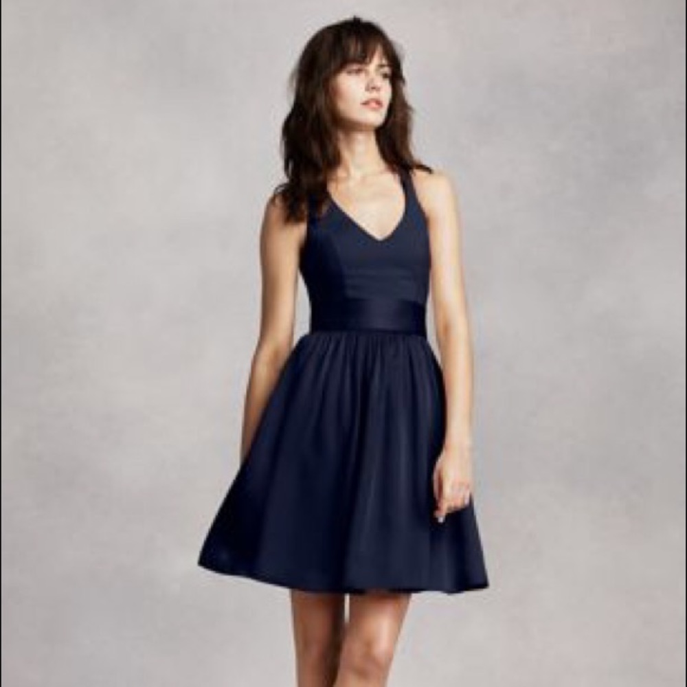 White by Vera Wang Short Halter Bridesmaid Dress